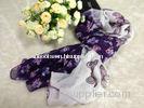 Butterfly Purple Square Voile Scarves Cotton For Spring