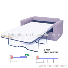 Thick Mattress 3 fold sofa bed mechanism