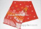 Orange And Red Comfortable Women Woven Silk Scarf Summer