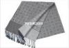 Normal material Gray Dots Woven Silk Scarf Printed By Machine