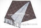 High-end Lattice Brown Autumn Woven Silk Scarf Customized