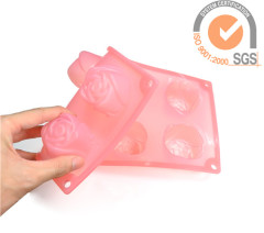 Fashion 6cups Silicone Rose baking pans & cake pans