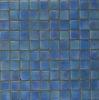 20x20mm Blue Iridescent Glass Mosaic Tiles Backsplash For Swimming Pool