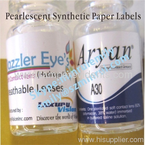 Custom Pearlescent Synthetic Paper Labels for Cosmetics,Shinny Adhesive Vinyl Labels for Bottles,Vinyl Labels