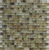 Amber yellow glass mosaic for fireplace