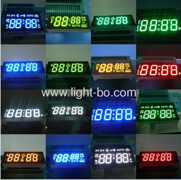 Custom Design 7 Segment LED Displays for cooking application ; can withstand environmental temperature of +120 °C.