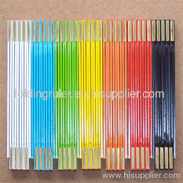 customize white blue green yellow orange red black colour wood folding rulers