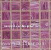Golden Line Pink Glass Mosaic Tiles, Washable Glass Mosaic Floor Tiles