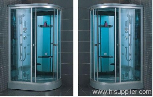 Front 5mm blue tempered glass steam showers room