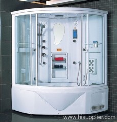 Touch screen computer panel steam shower cabin