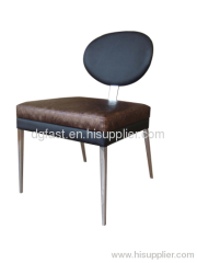 Metal Leather Dining Chair
