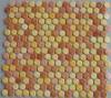 Colorful Penny Round Ceramic Mosaic Tiles , 300x300 Mesh Dotted Mosaic Tiles