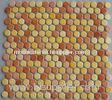 Colorful Penny Round Ceramic Mosaic Tiles , 300x300 Mesh Dotted Mosaic Tiles