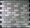 Square Brushed Stainless Steel Metal Mosaic Tiles For Kitchen, Bathroom