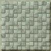 Green Square Strip Stone Glass Mosaic Tile 23x23mm For Bathroom Floor