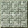 Green Square Strip Stone Glass Mosaic Tile 23x23mm For Bathroom Floor