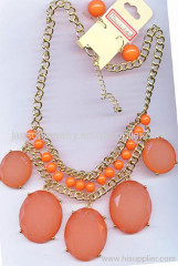 faux stone beaded necklace