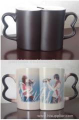 Sublimation Matting Full color Changing Lover's Mug (Matting lover Black)