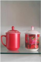 Sublimation Matting Full Changing Color Strengthen Porcelain Red Mug