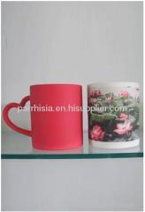 Sublimation Matting Red Heart Handle Mug