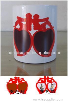 Sublimation Lover's Peach Heart Mug( Red Border)