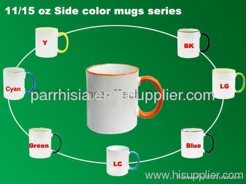 Sublimation 11and 15 OZ Side Color series MUG