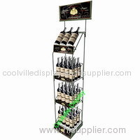 Retail Floor Wire Wine Display Rack