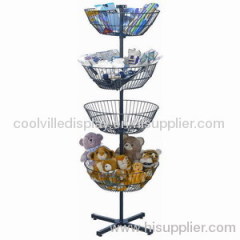 Spinning 4 Baskets Floor Display Rack