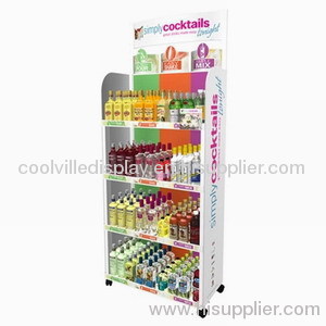 Casters Retail Food And Beverage Display Stand
