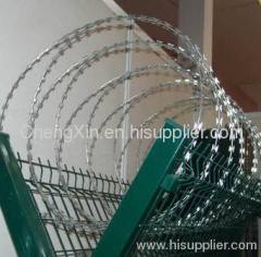 Heavy galvanized razor barbed wire BTO-22( factory price)