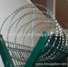 Heavy galvanized razor barbed wire BTO-22( factory price)