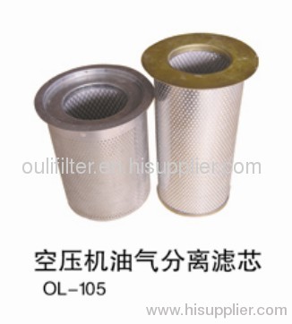 air compressor oil gas seperation filter element