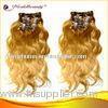 Blond Shiny 18 Inch 100 Human Hair Clip In Hair Extensions Bodywave