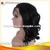 16 Inch 1# Big Wave Full Lace Human Hair Wigs With No Shedding