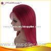 Red Straight Wave Human Hair Full Lace Wigs 22 Inch With No Tangle