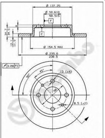 Front Brake Disc 2108-3501070 LADA Samara