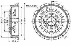 Rear Brake Drum 2108-3502070 LADA Samara