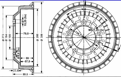 Rear Brake Drum 2121-3502070 LADA NIVA II