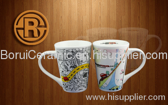 stoneware,porcelain,super white porcelain mugs,print the logo,decal mug