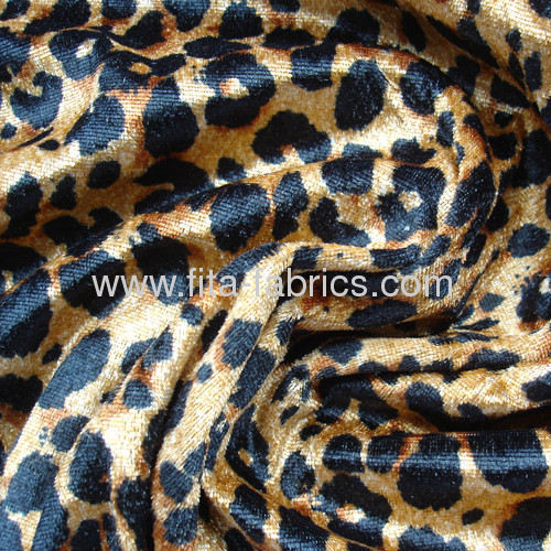 100% polyester panther printed crushed panne