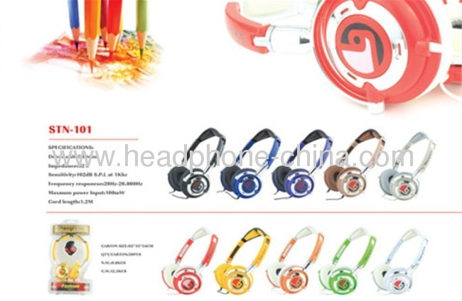 Colorful Foldable Blister Packaging Stereo Over Ear Headphone STN-101