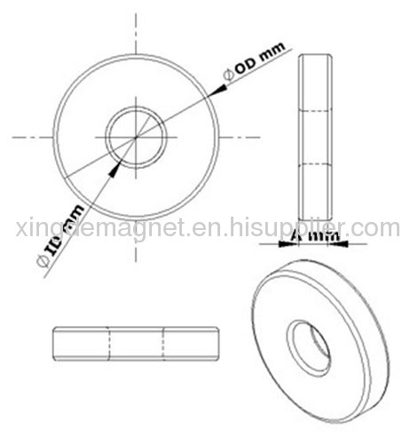 33H NdFeB magnets ring shape 