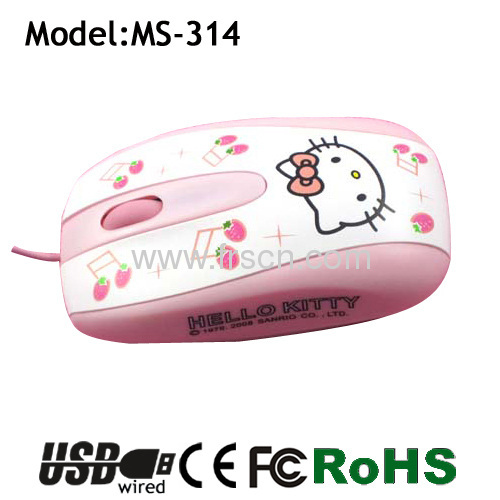 usb pink hello kitty gift mouse for notebook in shenzhen