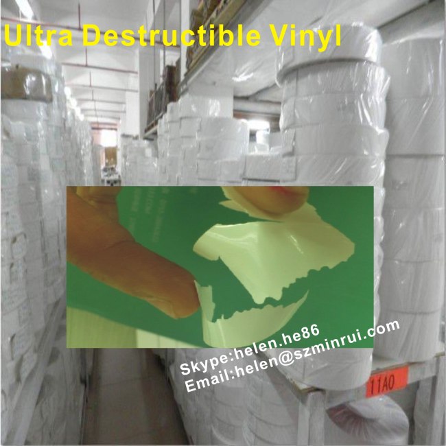 Ultra Destructible Vinyl Factory In Shenzhen China,Self Adhesive Destructive Vinyl For Printing Security Sticker