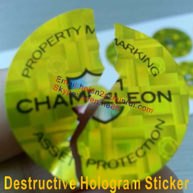 Destructible Hologram Vinyl Customized With Your Logo,Ultra Destructive Holographic Vinyl