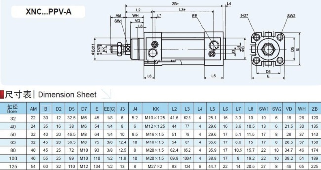 DNC ISO 15552 Standard Pneumatic Cylinder Kits from china Festo Mode