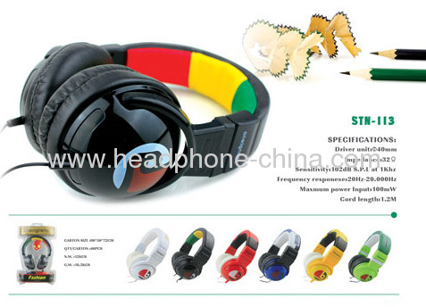 Softer Padded Ear Cups Stereo Over-the-Head Headset for Mobile Phones, iPad, MP3/MP4 STN-113