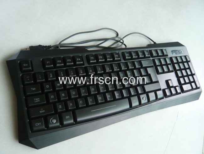 Shining OEM logo print wired LED game keyboard