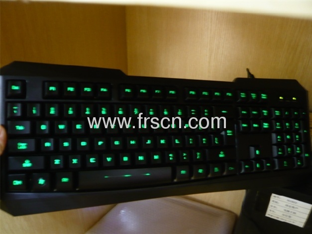 Shining OEM logo print wired LED game keyboard