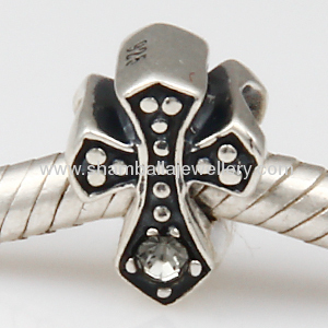 Wholesale Antique sterling silver European Cross charm 925 beads